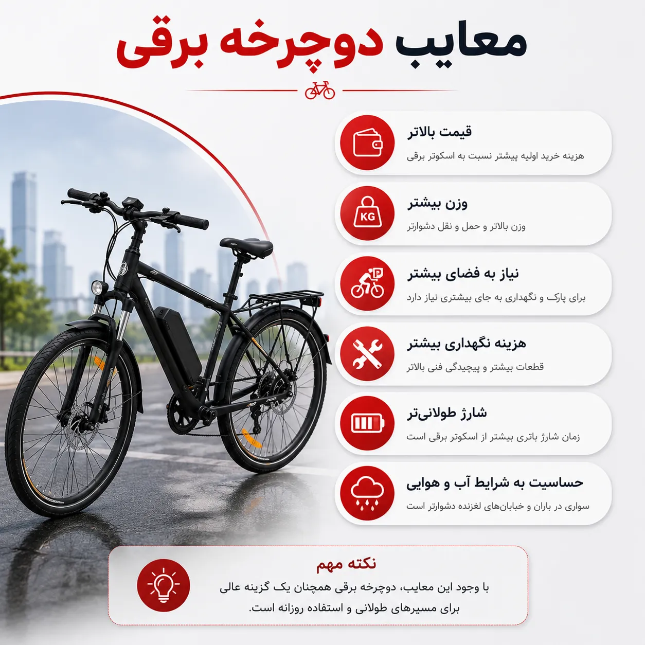 معایب دوچرخه برقی
