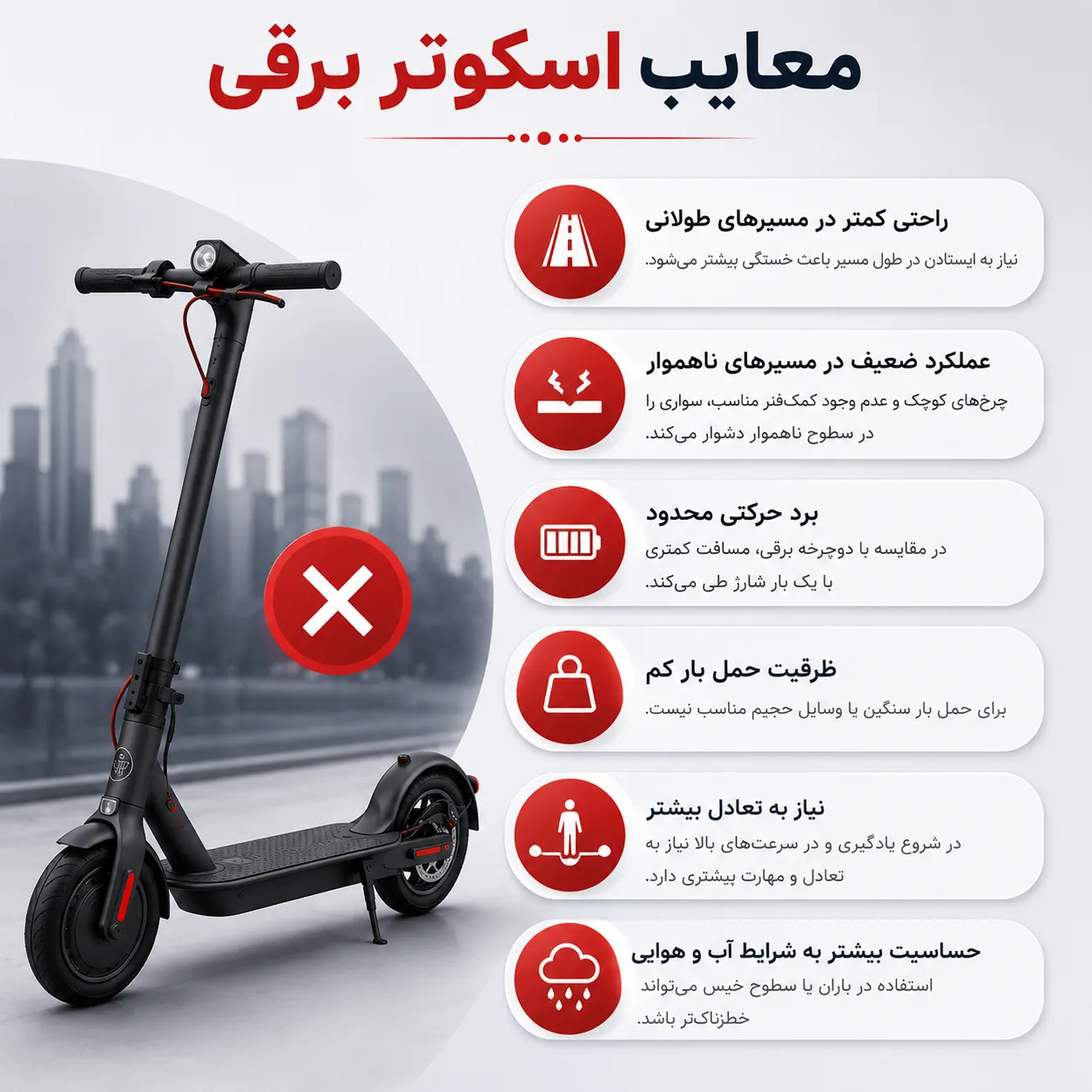 معایب اسکوتر برقی